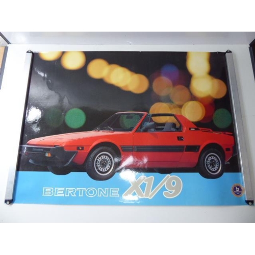 173 - Four  Vintage Car Posters (Fiat X 1/9,Bertone X 1/9) And More