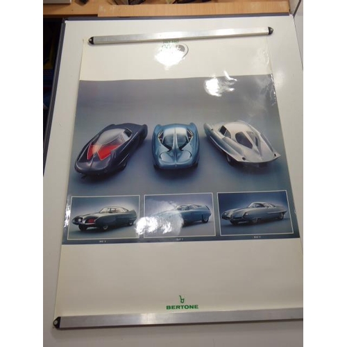 173 - Four  Vintage Car Posters (Fiat X 1/9,Bertone X 1/9) And More