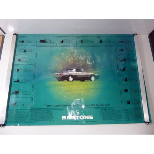 173 - Four  Vintage Car Posters (Fiat X 1/9,Bertone X 1/9) And More