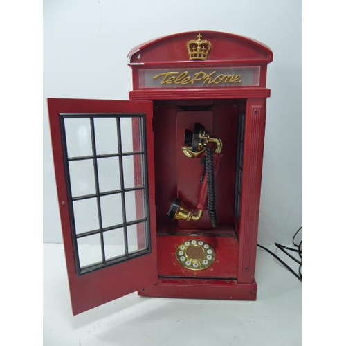 5 - Red Telephone Box with in Built Telephone with Modern Lead