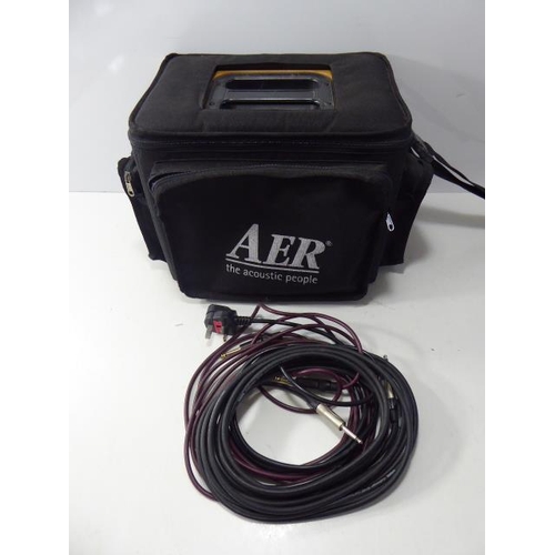 143 - AER compact 60 twin channel acoustic guitar amplifier with bag, power lead and guitar cable.