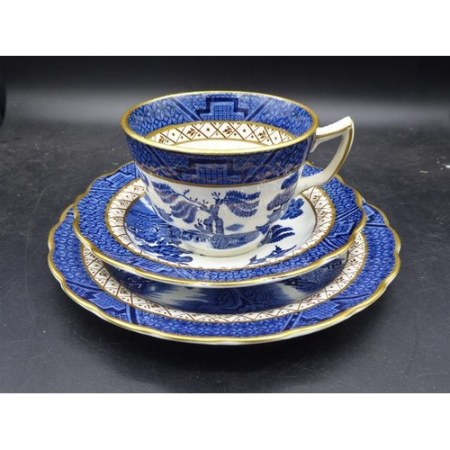 207 - Booths Original Old Willow 21 Piece Tea Set together with 24 Piece Dinner Set including 2 Tureens