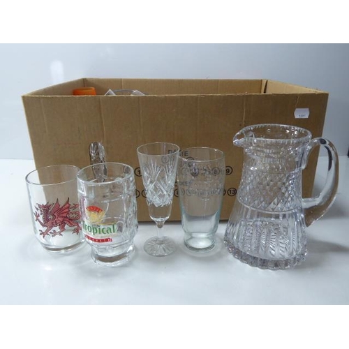 213 - Large Selection of Mixed Glassware Including Wine Glasses and Display Bowl