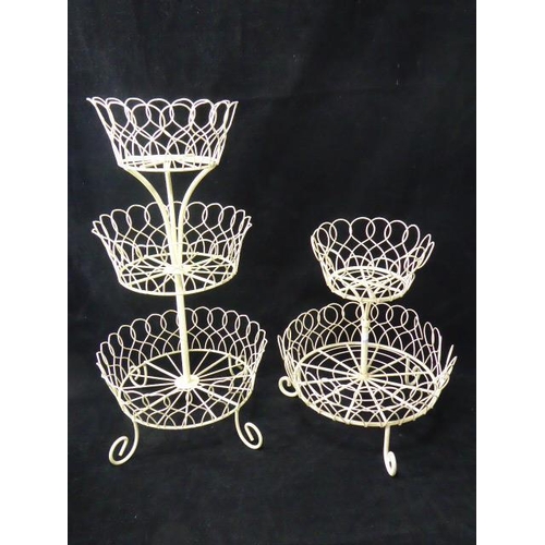 238 - Two Retro Wrought Iron Display Stands and Ceramic Floral Jug