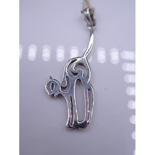 273 - Silver 925 Cat Pendant and Chain complete with Presentation Box