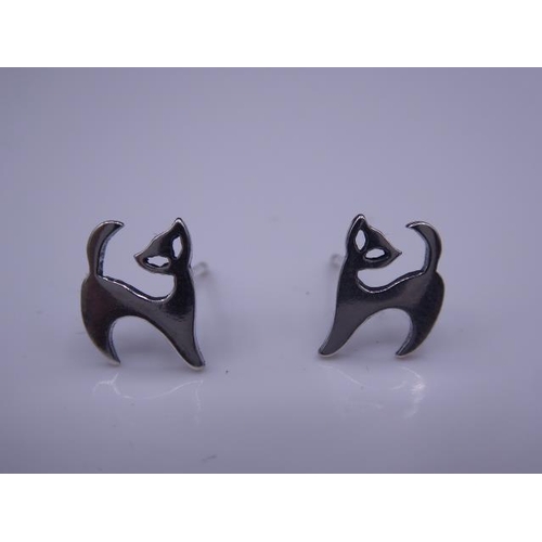 281 - Pair of Silver Cat Earrings