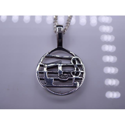 285 - Silver 925 Musical Note Pendant and Chain complete with Presentation Box