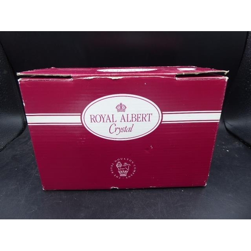 307 - Pair of Royal Albert Crystal Malvern Patterned Brandy Glasses Complete with box