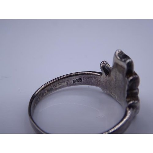 322 - Silver 925 Cat Ring (Size Q)