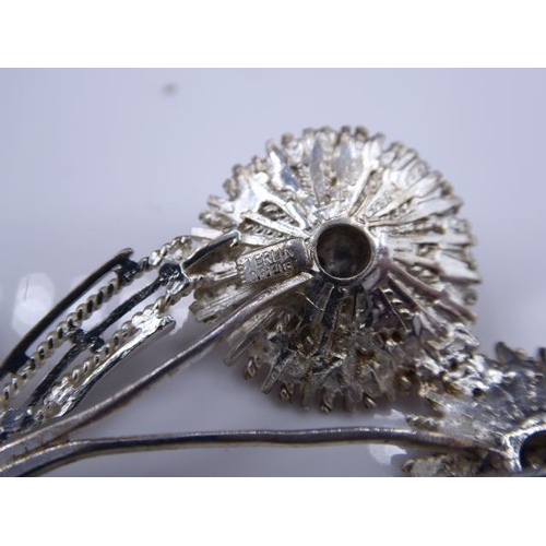 344 - Sterling Silver Flower Brooch