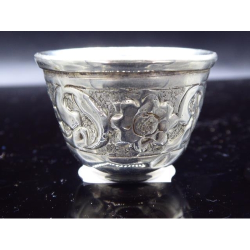 350 - Five German Silver Floral Egg Cups (Weight 175 grams)