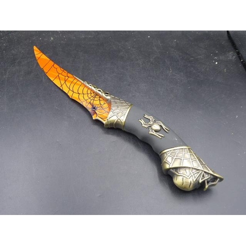 393 - Predator Spider Webb Decorative Dagger with display stand