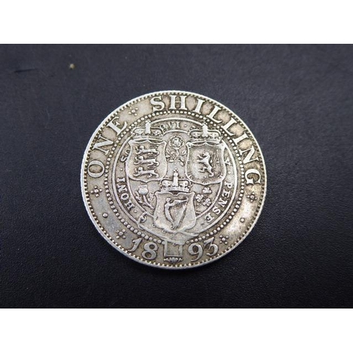 398 - Victorian 1893 Silver Shilling