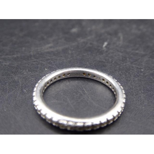 400 - Silver CZ ring (size M) in presentation box