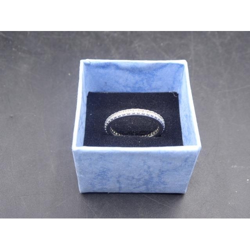 400 - Silver CZ ring (size M) in presentation box