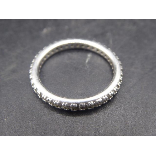 400 - Silver CZ ring (size M) in presentation box