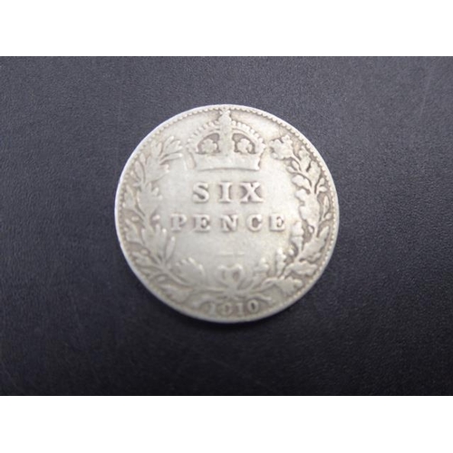 409 - Edward VII 1910 Silver Sixpence