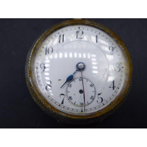 410 - London Silver 925 Cased Pocket Watch with Scroll Decoration