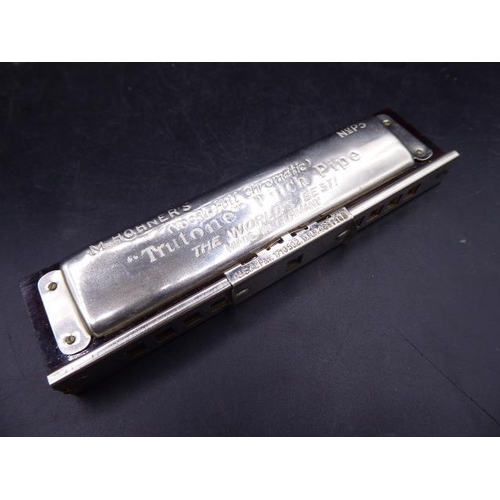 411 - M Hohner No P3 Harmonica complete with Case