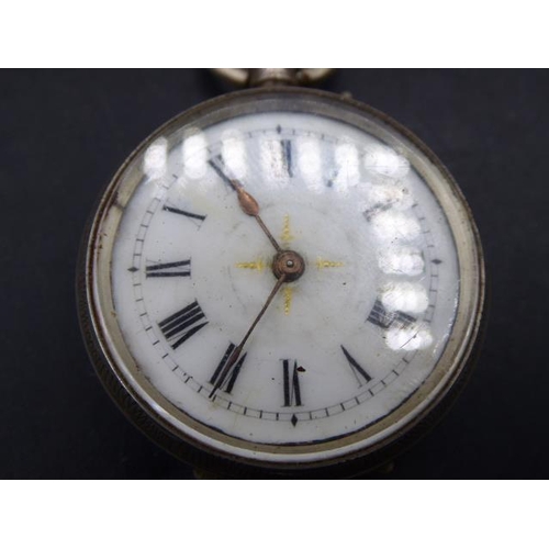 414 - Pocket Watch in Silver 935 Case with Scroll Decoration