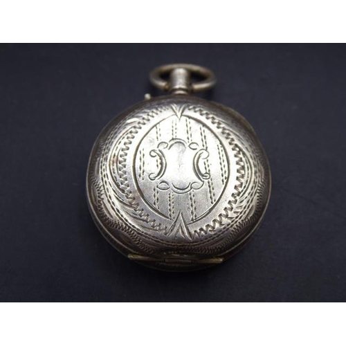 414 - Pocket Watch in Silver 935 Case with Scroll Decoration