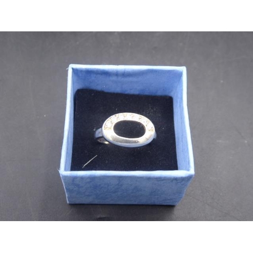 415 - Silver 925 CZ ring (size N) in presentation box