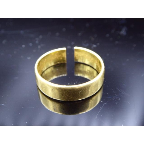 418 - Hallmarked Birmingham 22ct Gold Band Ring (Cut) Weight 5.16 grams