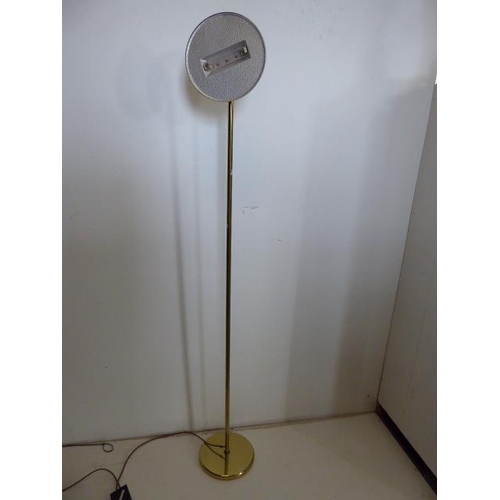 527 - Brushed Steel gold effect uplighter with adjustable head and Foot switch