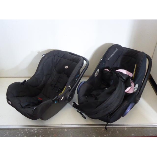 534 - Two car seats with pram and baby walker