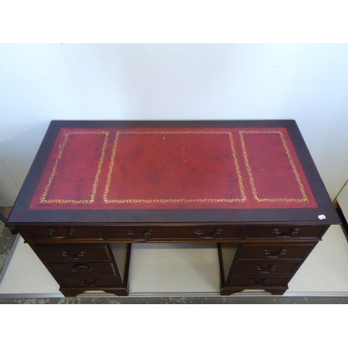 563 - Leather Inlaid Double Pedestal Desk (48