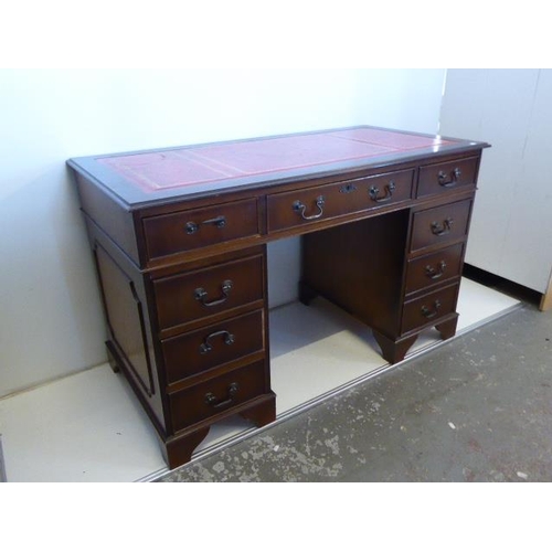 563 - Leather Inlaid Double Pedestal Desk (48