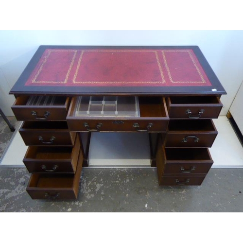 563 - Leather Inlaid Double Pedestal Desk (48