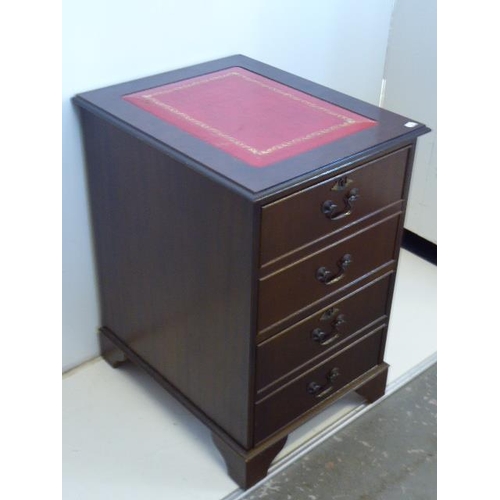 566 - Leather Inlaid Four drawer set of Drawers