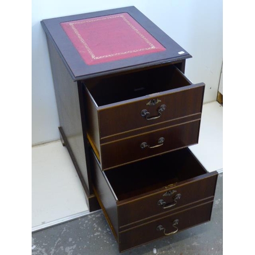 566 - Leather Inlaid Four drawer set of Drawers