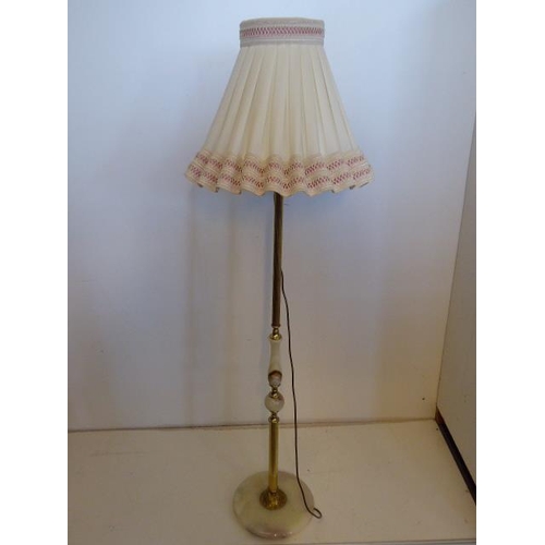 582 - Standard Lamp in Marble and Brass complete with Shade