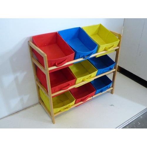 575 - Shelving unit with 9 Fabric Storage Baskets (25