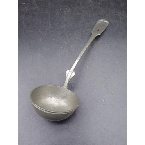 448 - Antique Noell's Abeloid Pewter Ladle and 4 Scandinavian Church Spoons