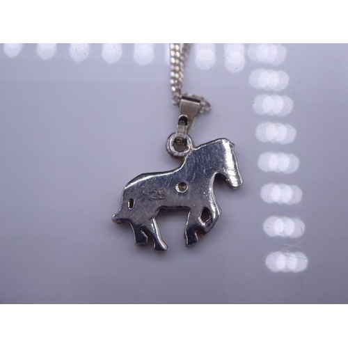 456 - Silver 925 Zebra Pendant and Chain complete with Presentation Box