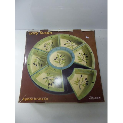 596 - Large Signature Lazy Susan complete with Original Box