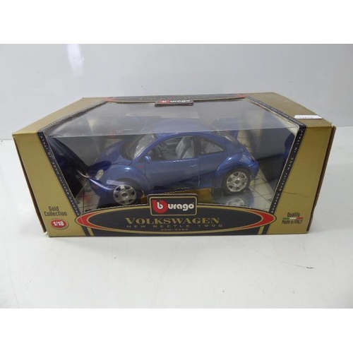 655 - Boxed Bburago Volkswagen Beetle & Boxed Helicopter