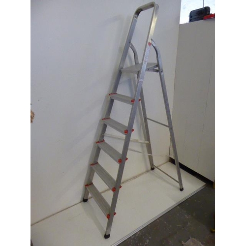 685 - Set of Titan six run aluminium step ladders