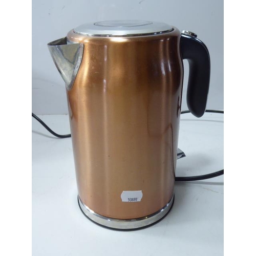 669 - Selection of Copper effect Kitchen Ware including Kettle, Toaster, Storage Jars, Clock and Candle Ho... 