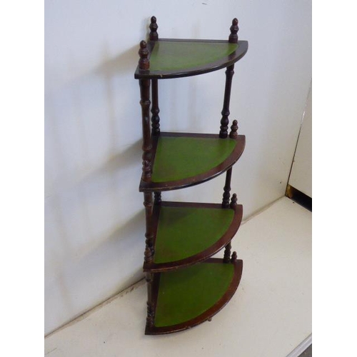 692 - Three Pieces of Mahogany Furniture with Green Leather Inlay including two Whatnot's (Tallest 40