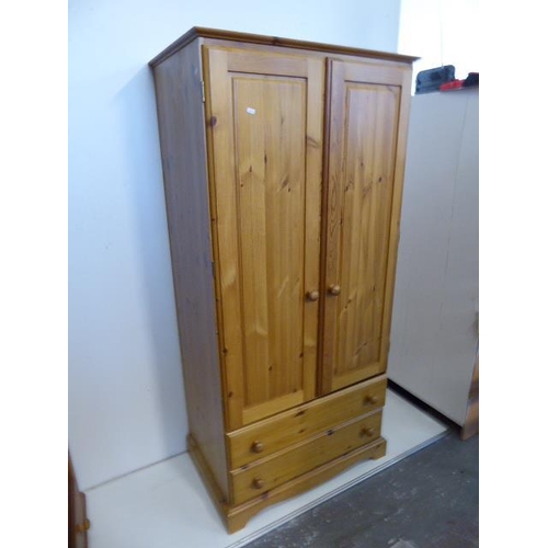 699 - Two Drawer Pine Wardrobe Size 71.5 x 34 x 21