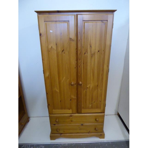 699 - Two Drawer Pine Wardrobe Size 71.5 x 34 x 21