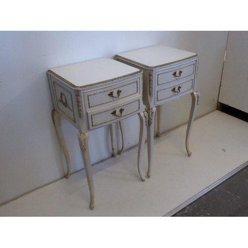 544 - Pair of Cream French Style Bedside Cabinets (27