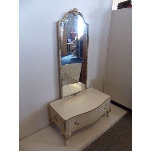 545 - French Cream Style Dressing Mirror with Drawer (64