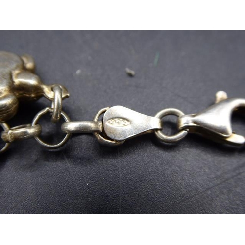 386 - Silver 925 Bracelet with Selection of Charms