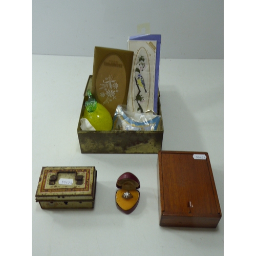 187 - Mixed Selection including Art Glass Lemon, Hand Painted Tile, Ryvita Tin and More