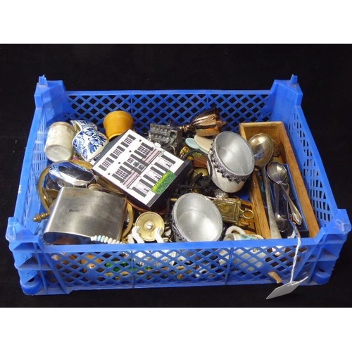 192 - Mixed Selection including Hip Flask, Coinage, Ceramics, and More